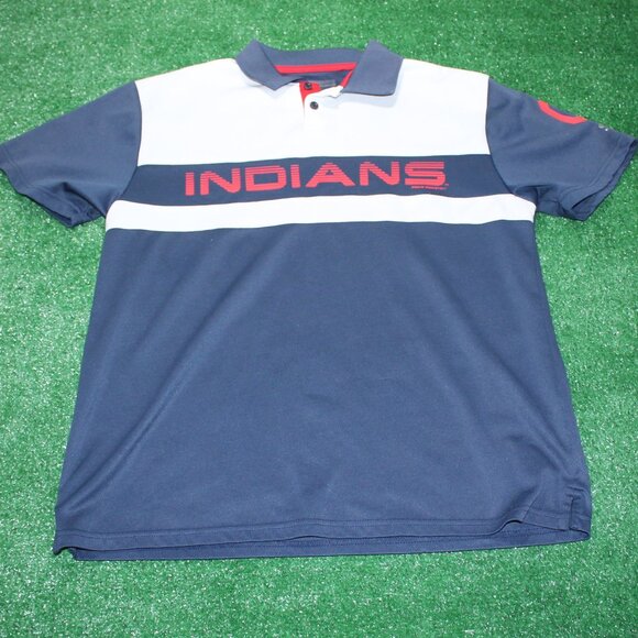 💙⚾❤️MLB True Fan Cleveland Indians Retro/Vintage look 2017 Polo Golf Shirt - Picture 1 of 6